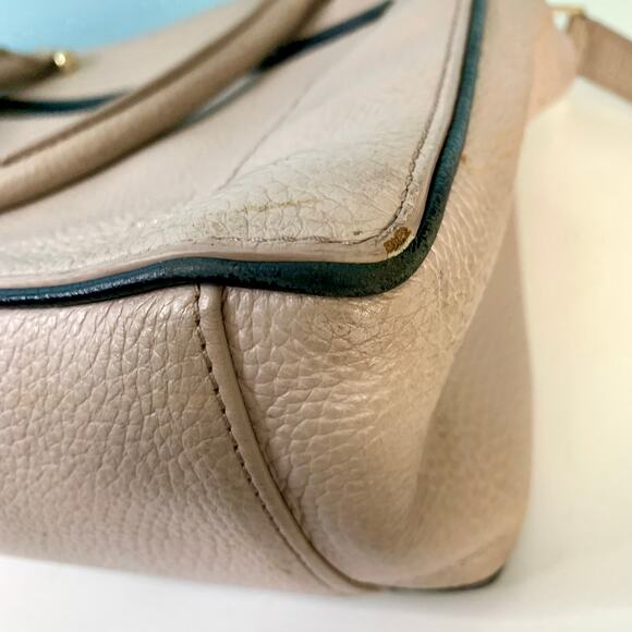 Kate Spade Kalen Beige Pebbled Leather Satchel With Tassel Detail - Picture 7 of 7